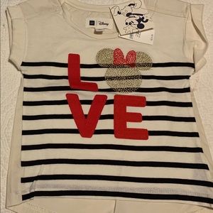 Gap Minnie Mouse Tee, LOVE, striped